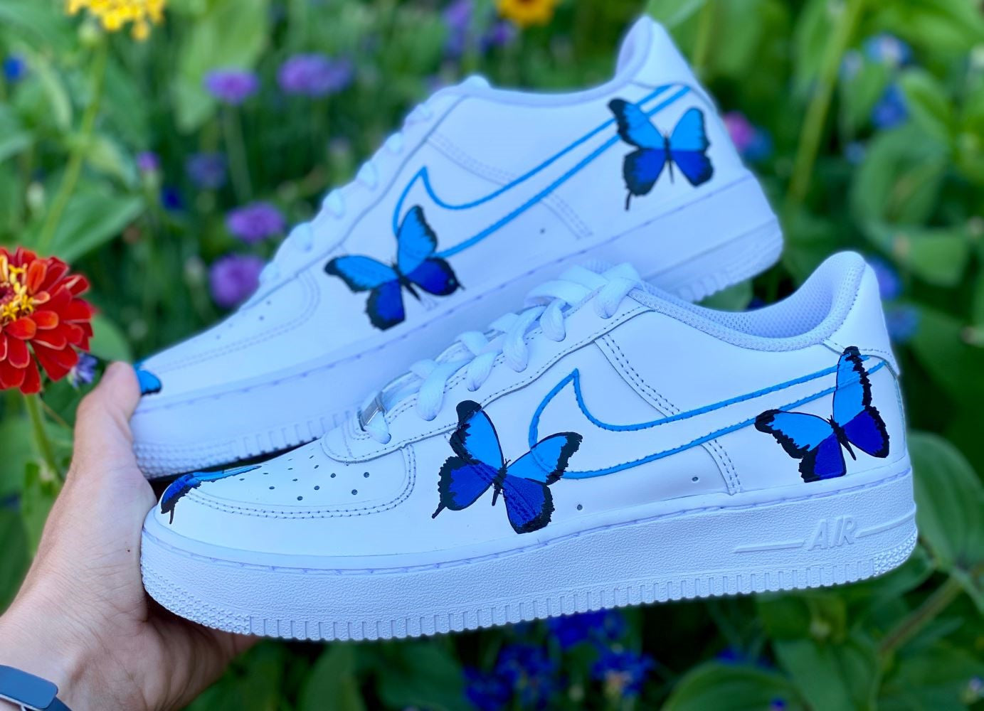 Blue Gradient Butterfly Custom Air Force 1