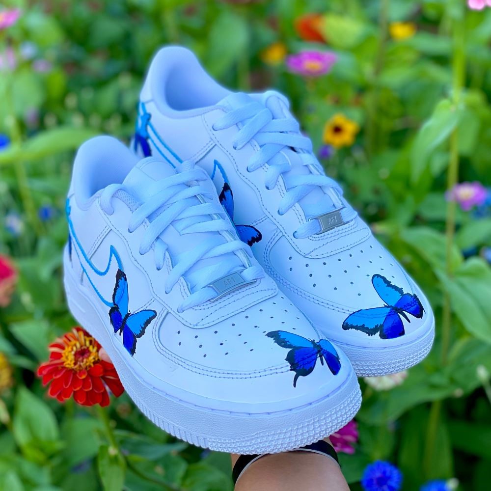 Blue Gradient Butterfly Custom Air Force 1 â unitecustom