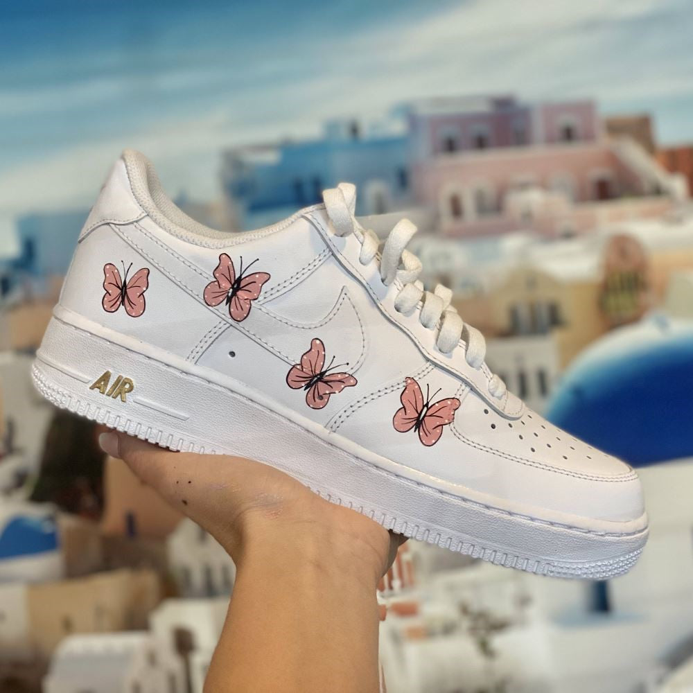 Gloden-Pink Butterflies Custom Air Force 1