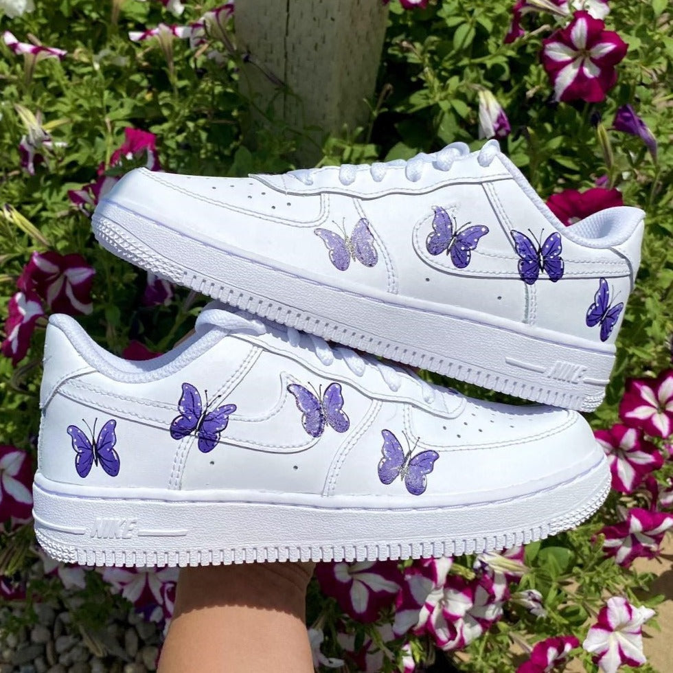 Purple Butterflies Custom Air Force 1 – unitecustom