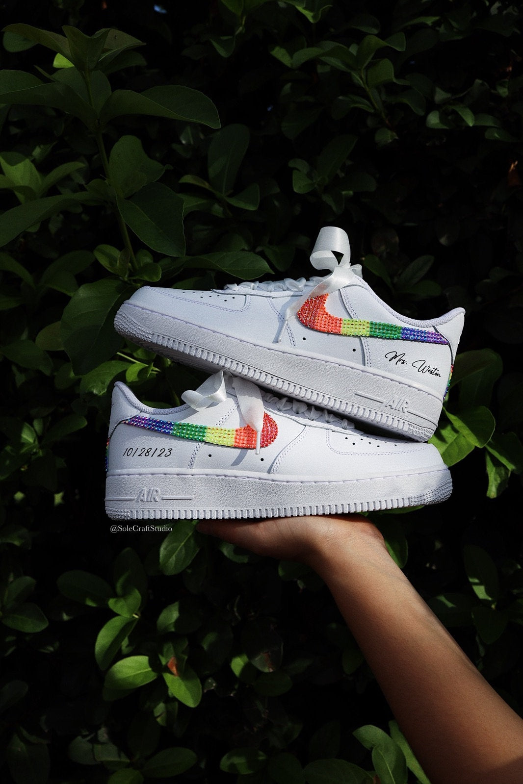 Wedding Shoes Custom Nike Rainbow Diamond Air Force 1