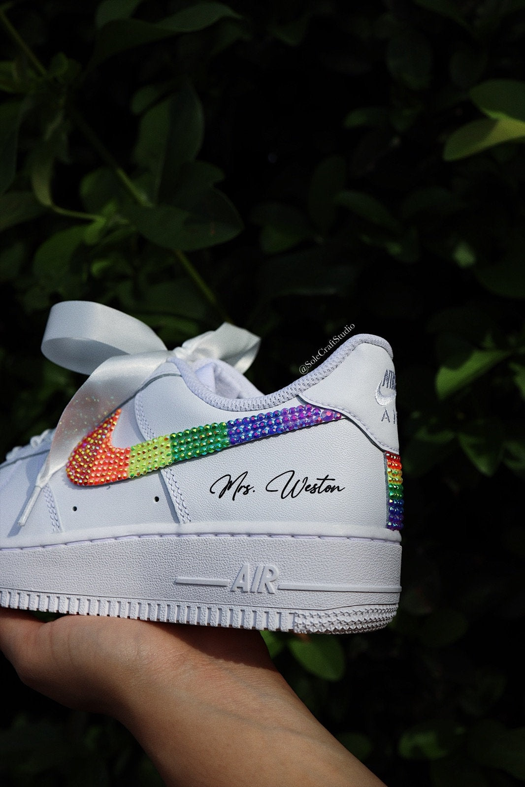Wedding Shoes Custom Nike Rainbow Diamond Air Force 1