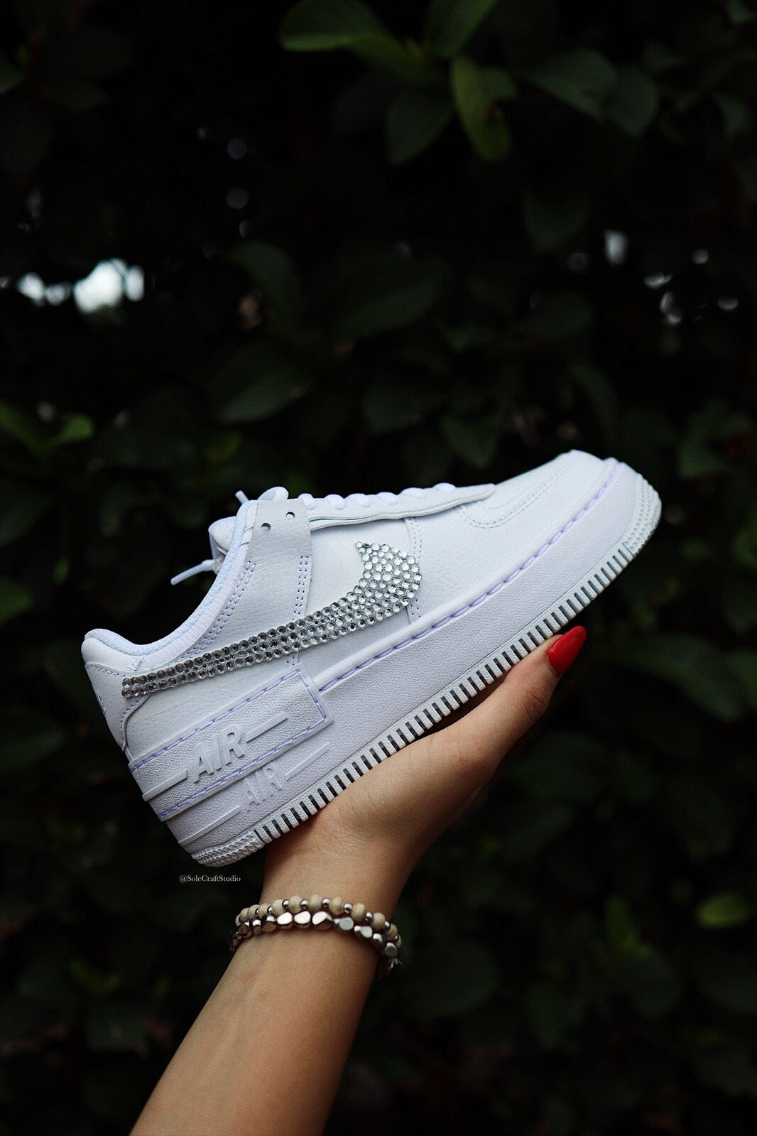 Wedding Shoes Custom Nike White Diamond Air Force 1 Low Shadow