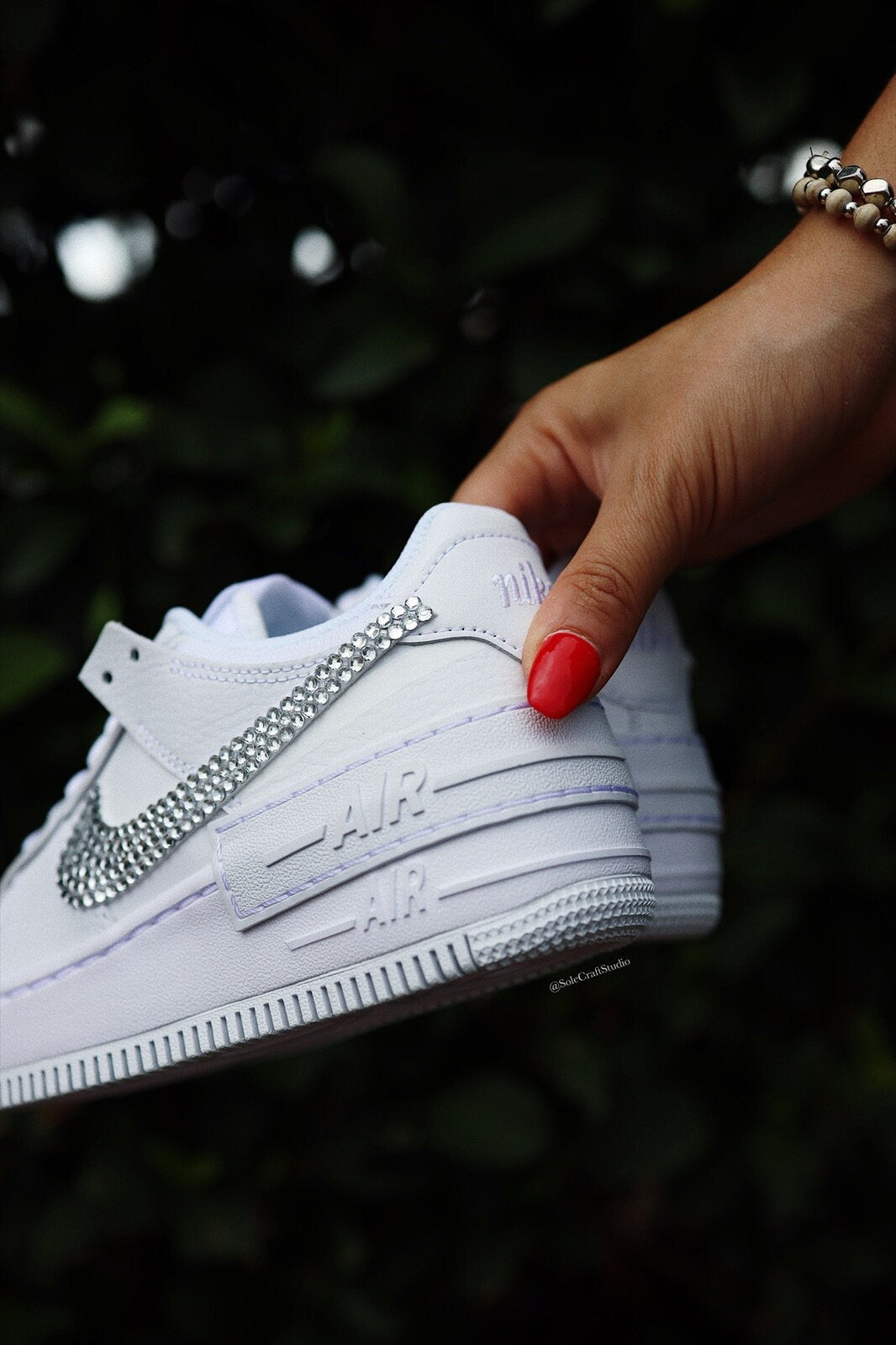 Wedding Shoes Custom Nike White Diamond Air Force 1 Low Shadow