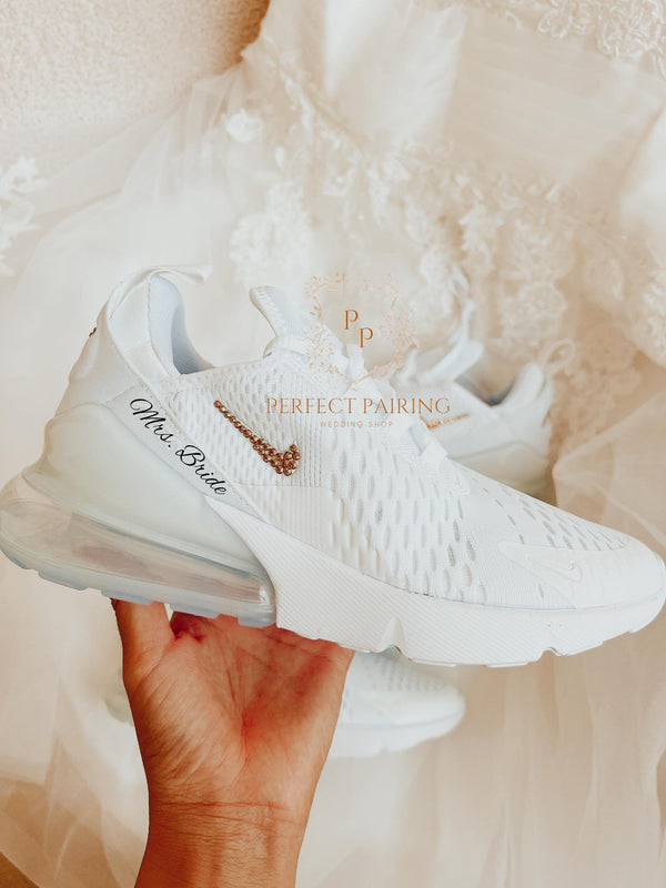 Wedding Shoes Custom Nike Air Max 270 Rhinestones