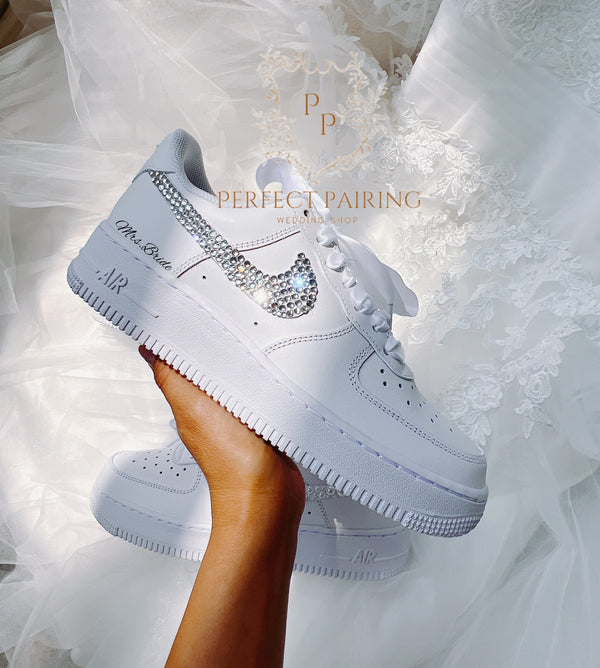 Wedding Shoes Custom Air Force 1 Rhinestones