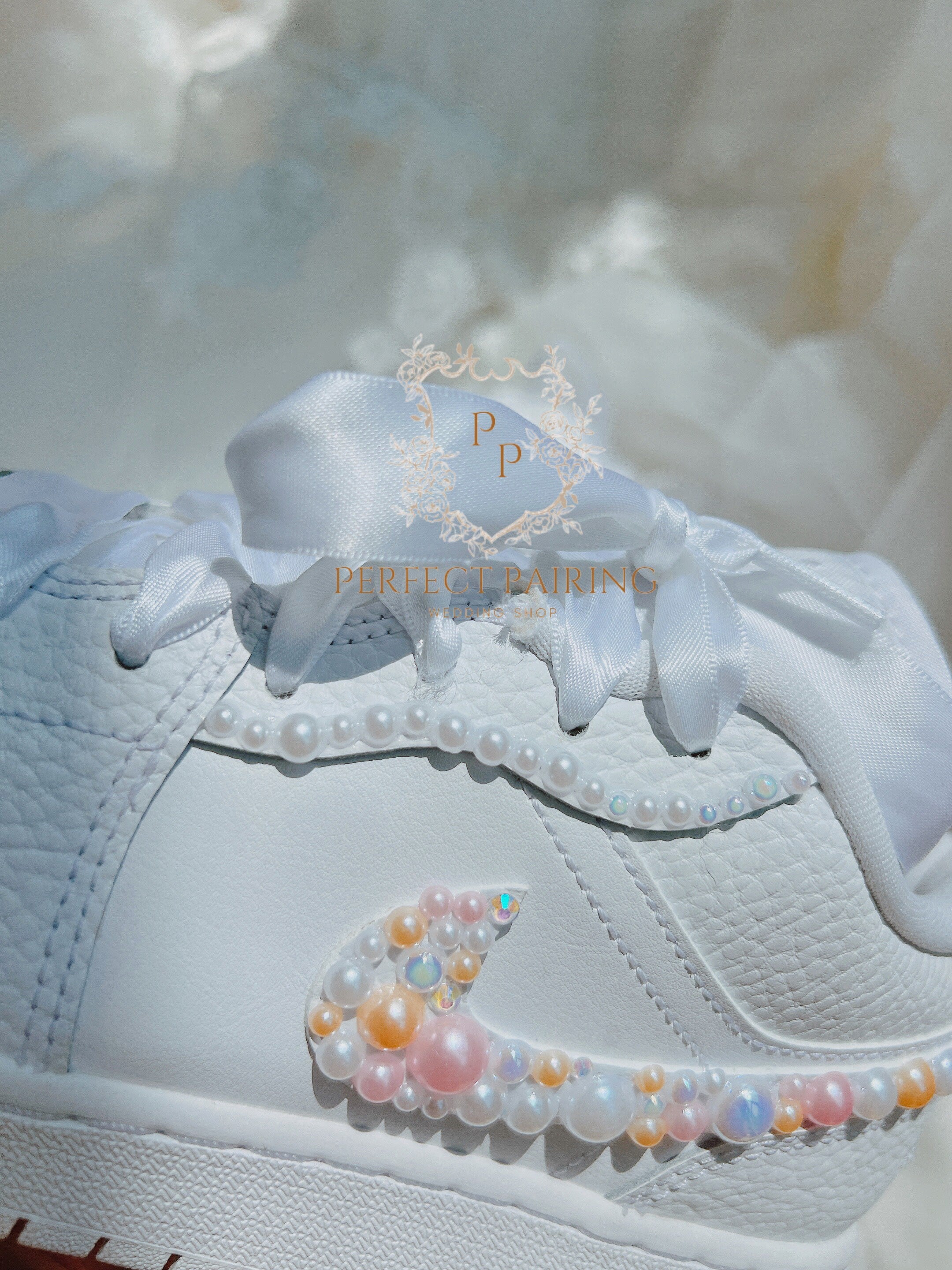 Wedding Shoes Custom Jordan Air Jordan 1 Low Multicolor Pearls