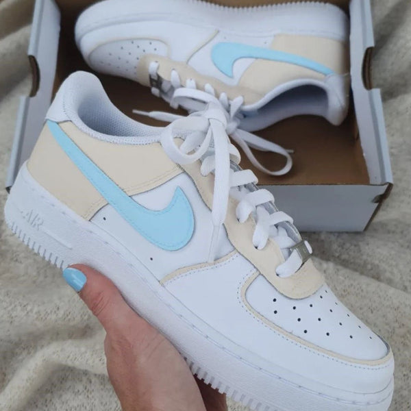 Beige Blue Custom Air Force 1