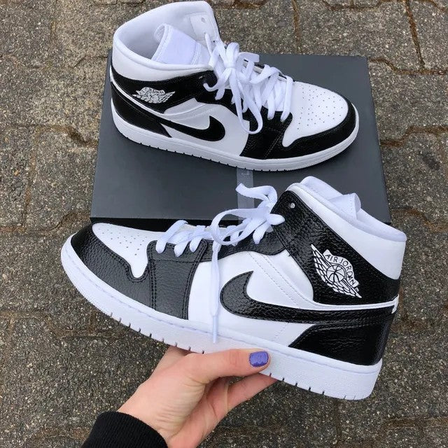 Custom Jordans Black White