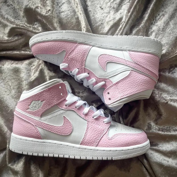 Custom Jordans White Baby Pink