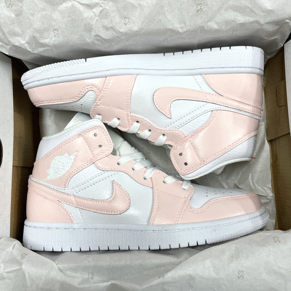 Custom Jordans Light Pink White Mid