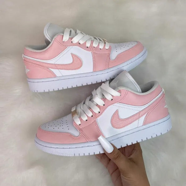 Custom Jordans Pink White Low