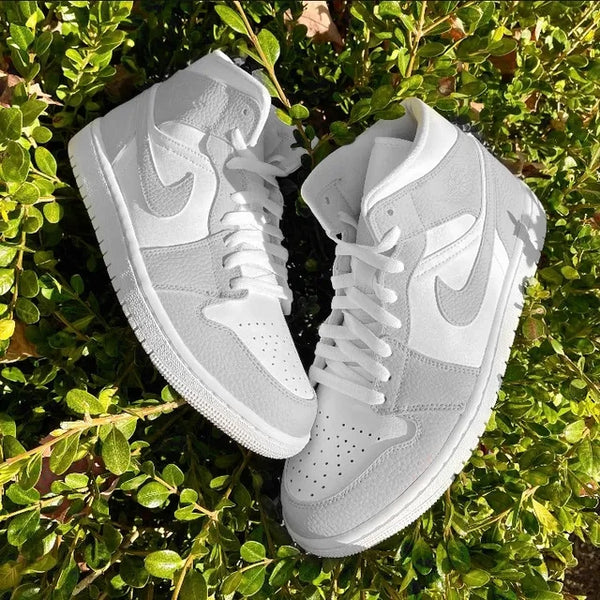 Custom Jordans White Grey