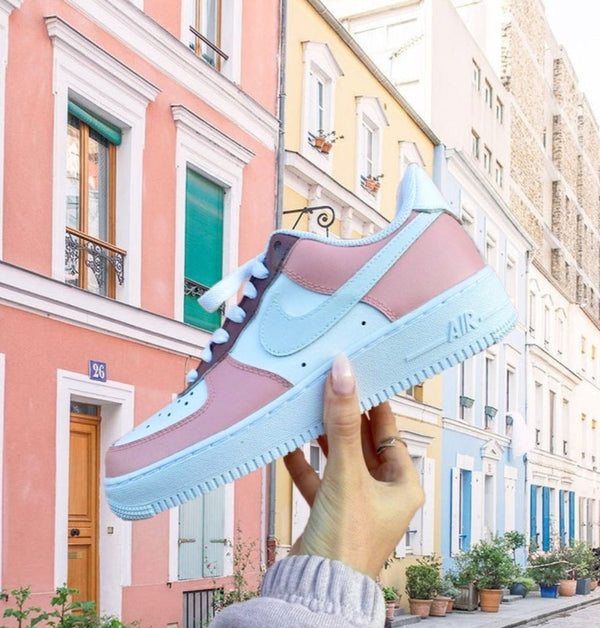 Custom Air Force 1 Baby Pink Color Block