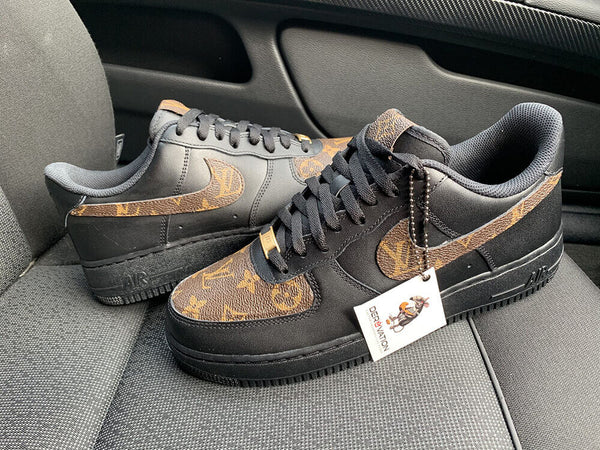 Custom Air Force 1 Black LV Pattern
