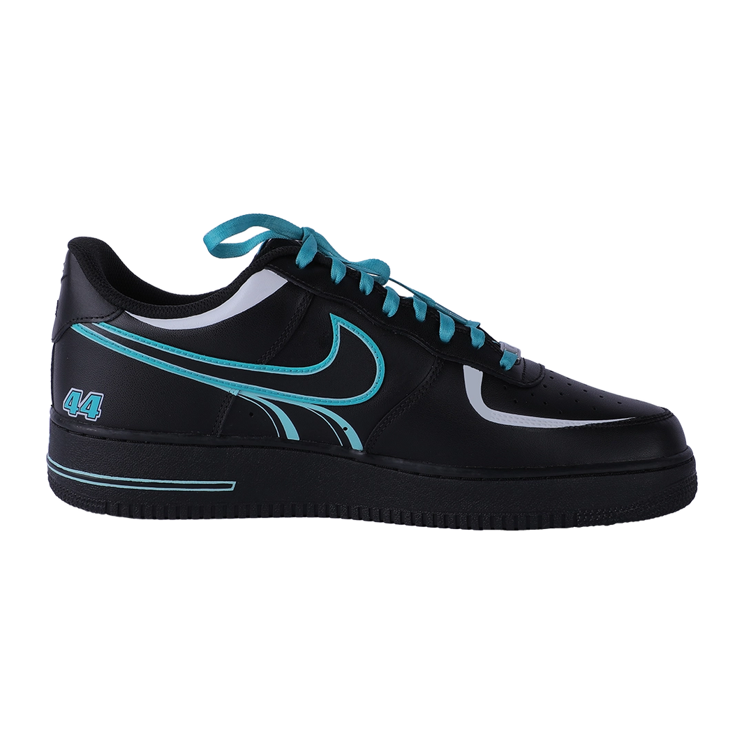 Custom Air Force 1 Black Teal Pattern