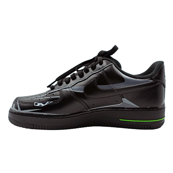 Custom Air Force 1 Black With Gray Geometric Patterns