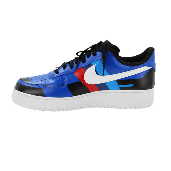 Custom Air Force 1 Blue Red Black Geometric Pattern