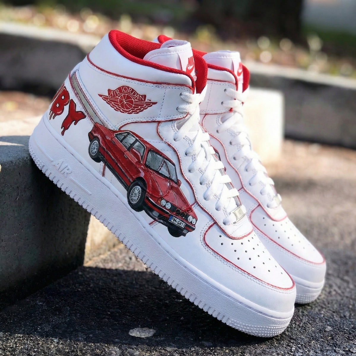 Custom Air Force 1 Car Design Red – Unite Custom