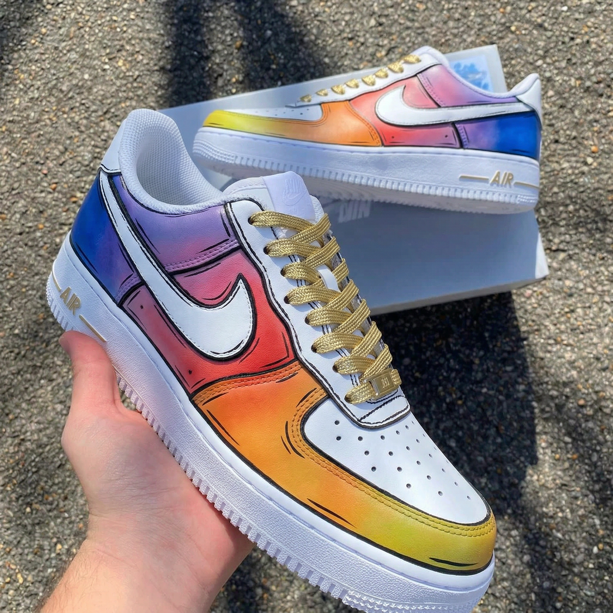 Custom Air Force 1 Comic Rainbow Gradient – Unite Custom