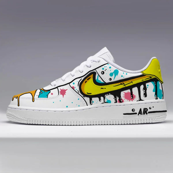 Custom Air Force 1 Multicolor Graffiti Splatter Design