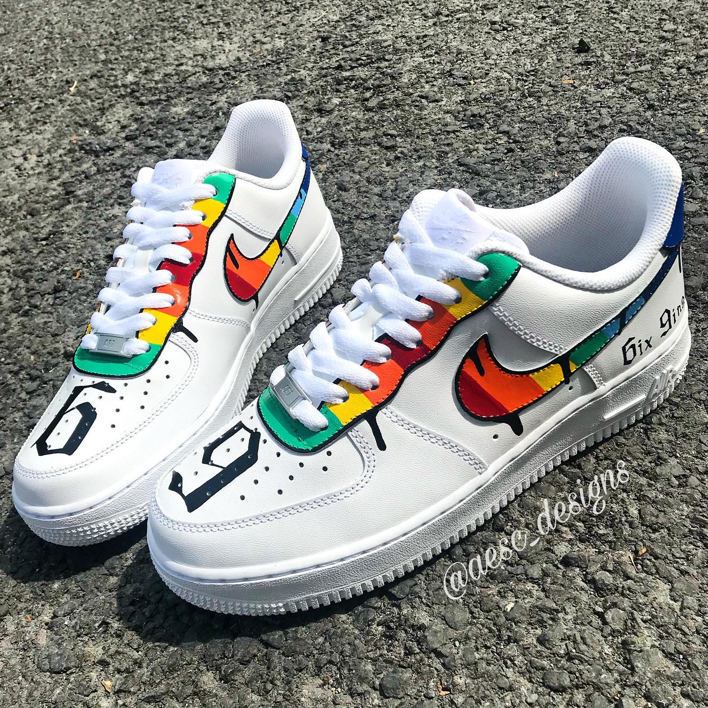 Custom Air Force 1 Multicolor Graphic Orange Green – Unite Custom