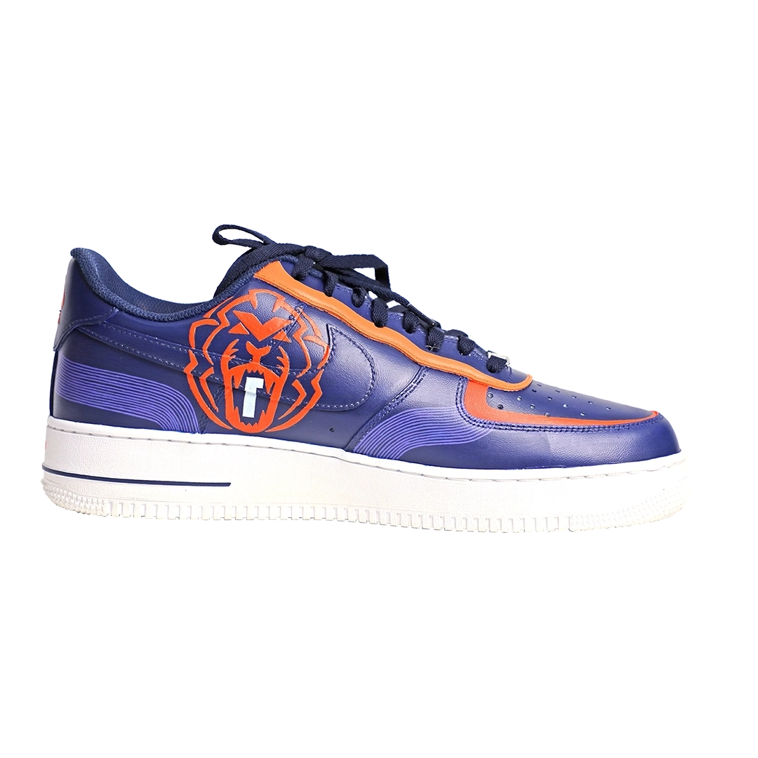 Custom Air Force 1 Navy Orange Abstract Art