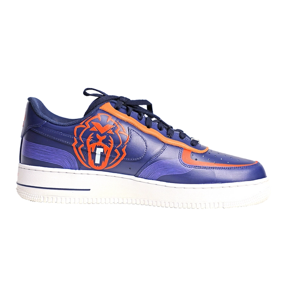 Custom Air Force 1 Navy Orange Abstract Art