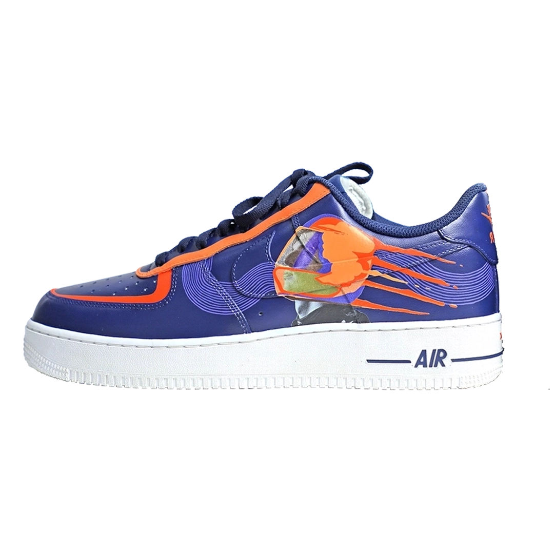 Custom Air Force 1 Navy Orange Abstract Art