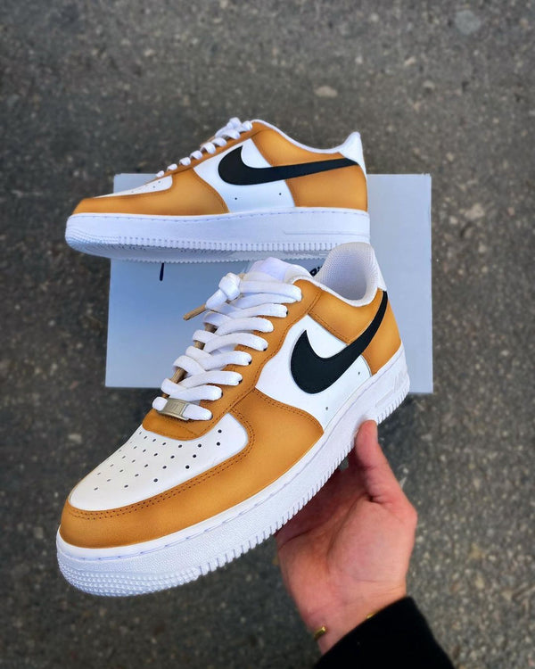 Custom Air Force 1 Orange And White Solid