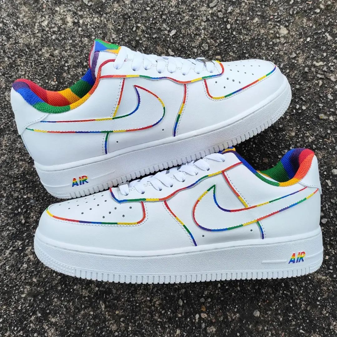 Custom Air Force 1 Rainbow Trim Colorful Inner – Unite Custom