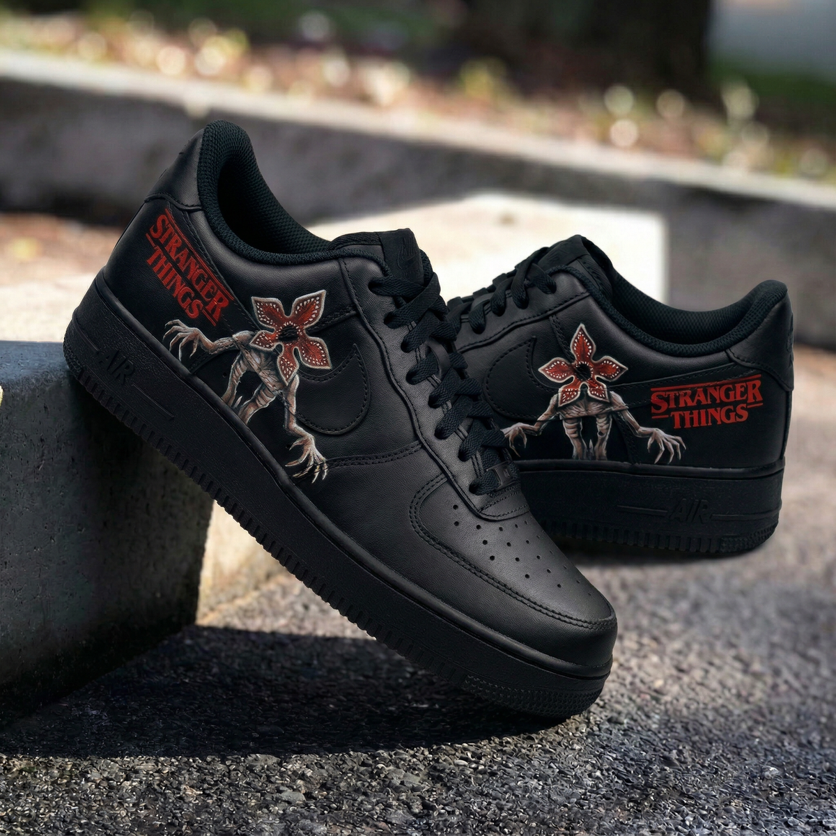 Custom Air Force 1 Stranger Things Demogorgon Black – Unite Custom