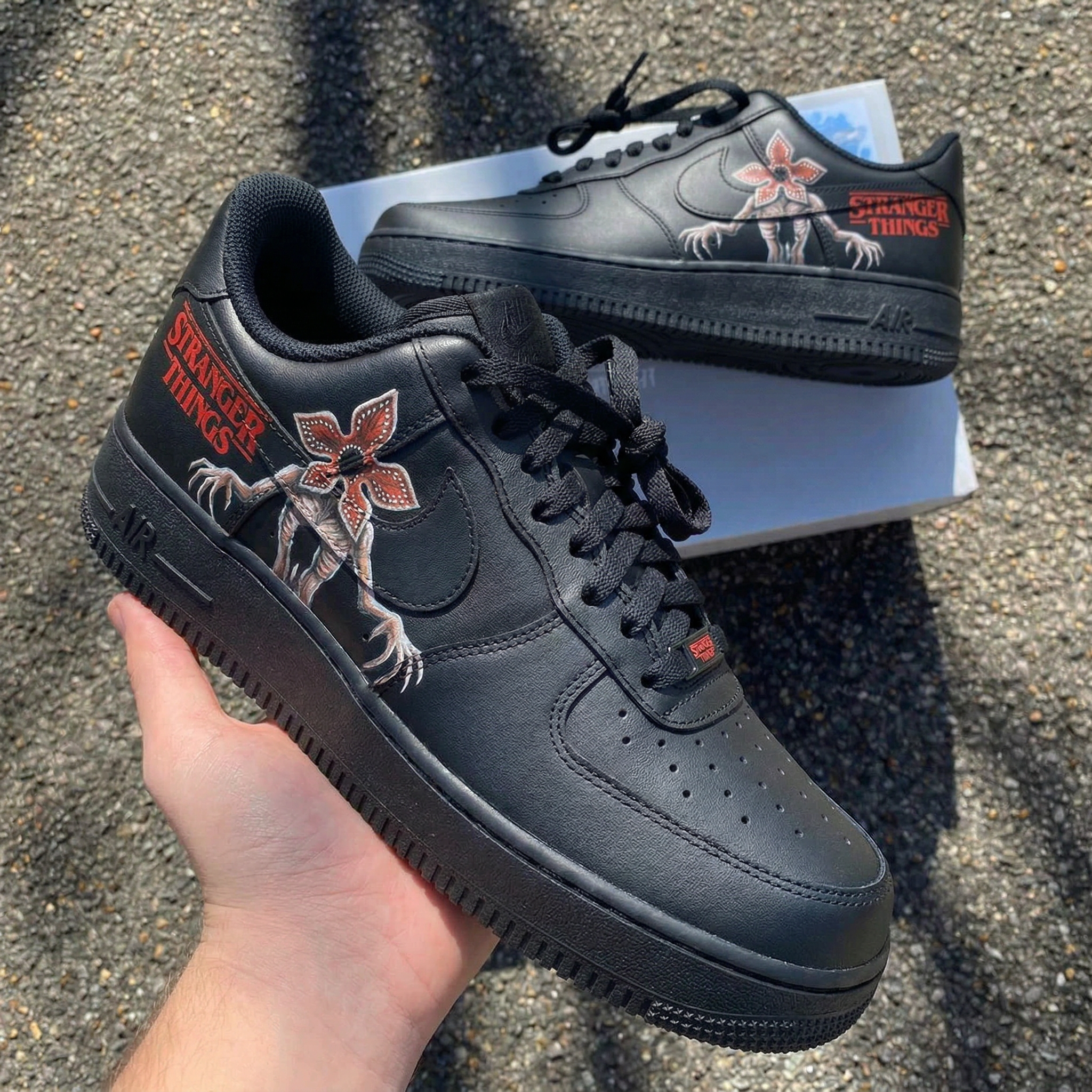 Custom Air Force 1 Stranger Things Demogorgon Black – Unite Custom