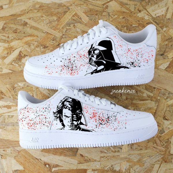 Custom Air Force 1 White Black Star Wars Theme