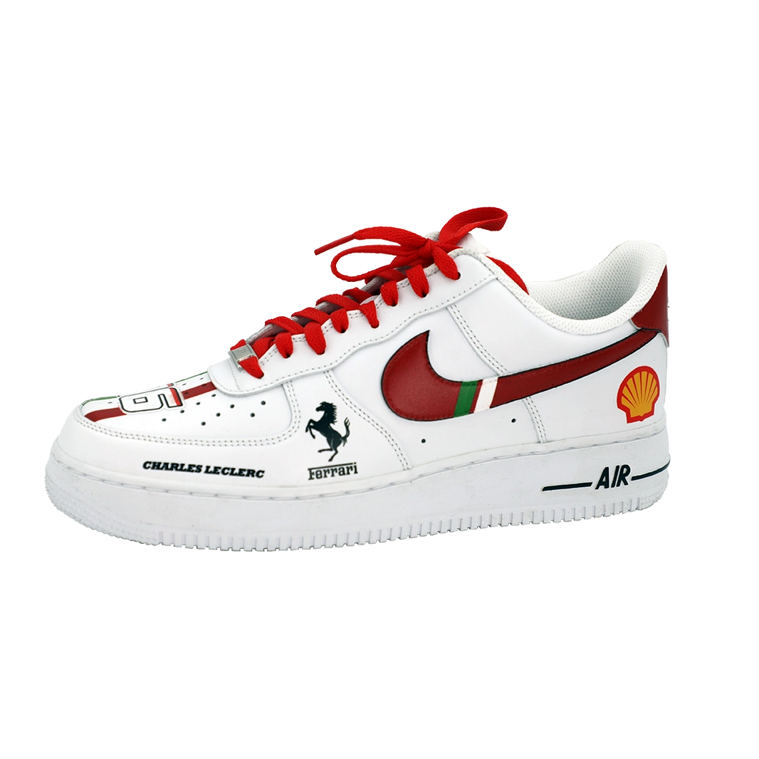 Custom Air Force 1 White Ferrari Theme