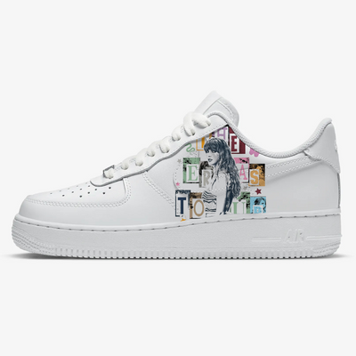 Custom Air Force 1 White Grey Taylor Swift Photo