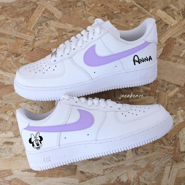 Custom Air Force 1 White Lilac Minnie Mouse Design