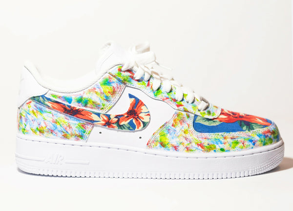 Custom Air Force 1 White Multicolor Floral Pattern
