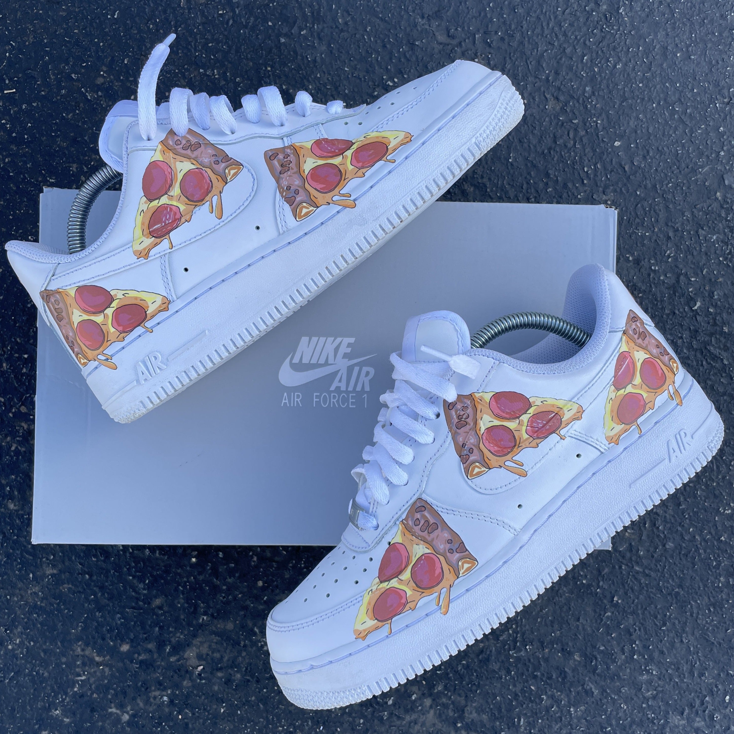Custom Air Force 1 White Pizza Design