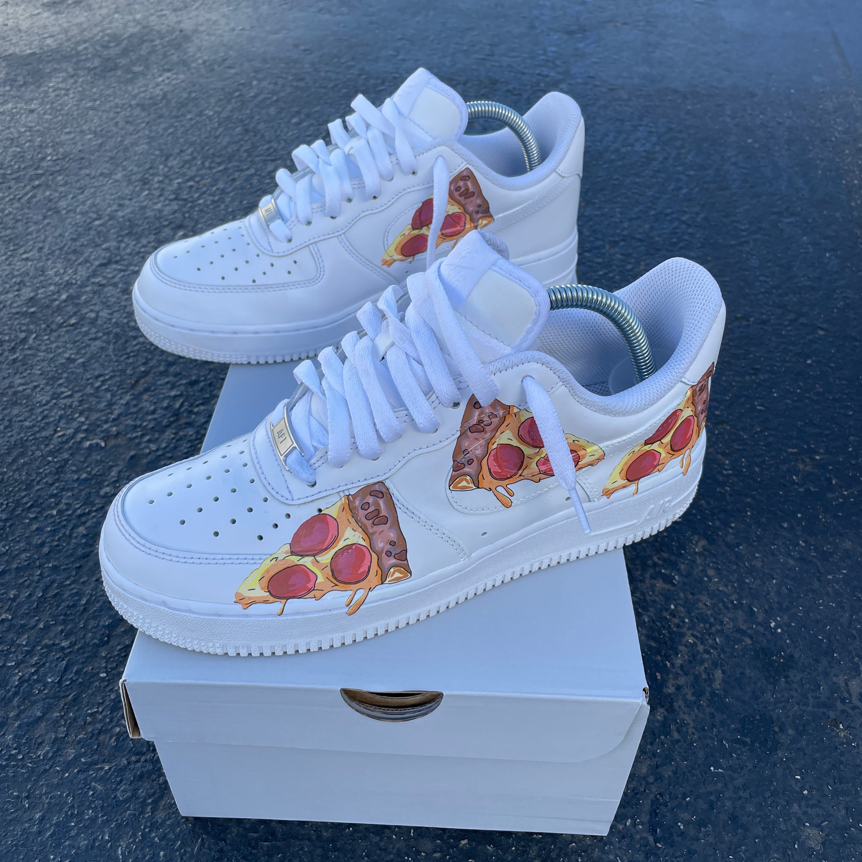Custom Air Force 1 White Pizza Design