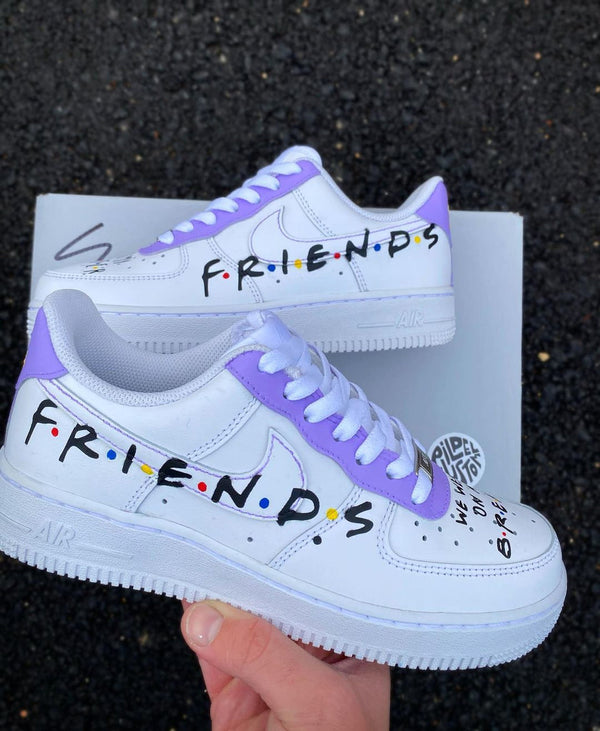 Custom Air Force 1 White Purple With Friends Letter