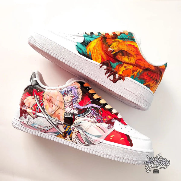 Custom Air Force 1 White Seshomaru Anime Pattern