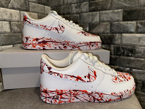 Custom Air Force 1 White Splatter Pattern