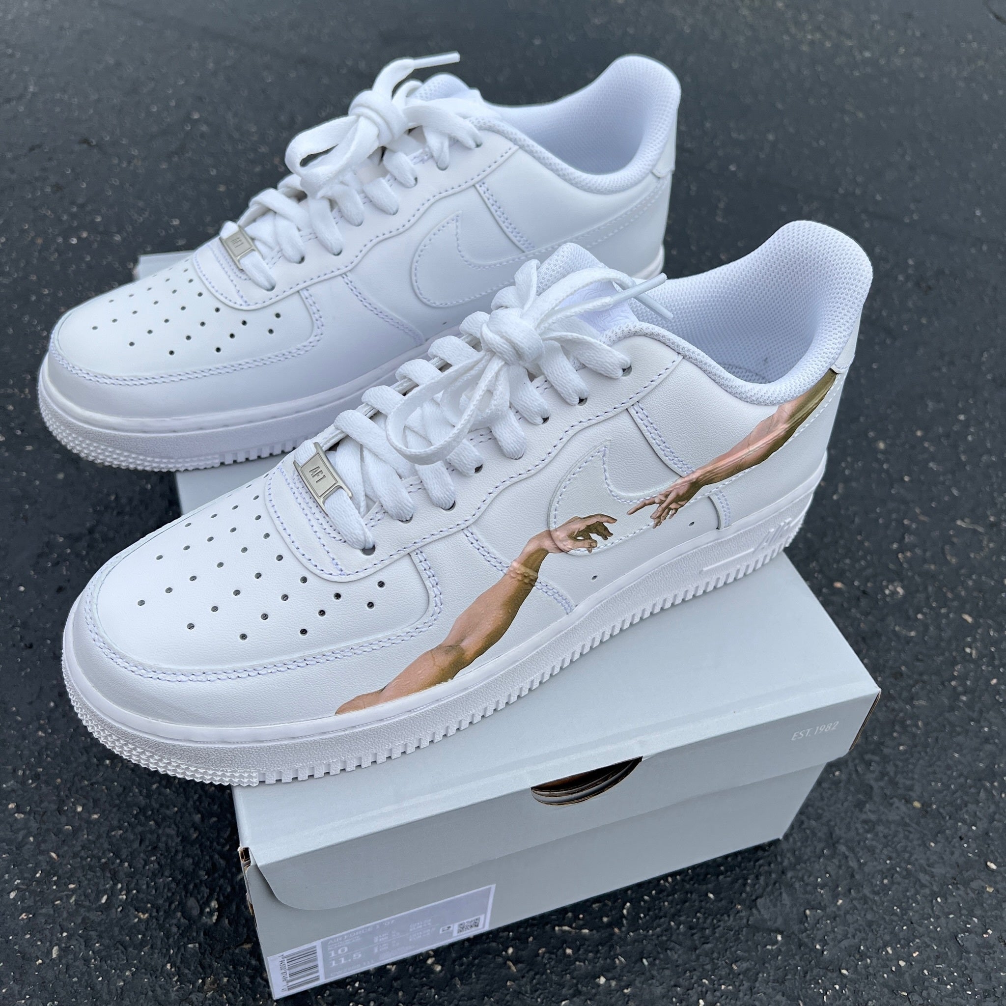 Custom Air Force 1 White The Creation of Adam Pattern