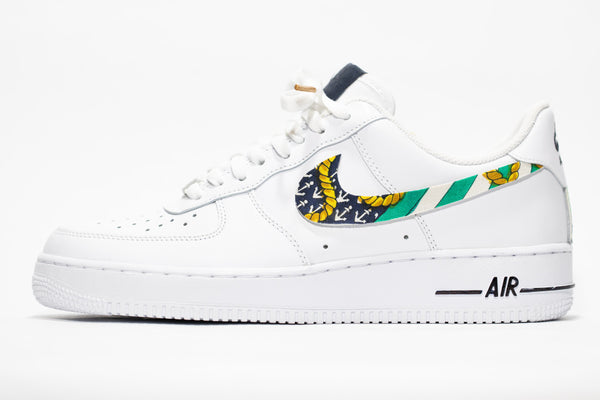 Custom Air Force 1 White With African Print Pattern