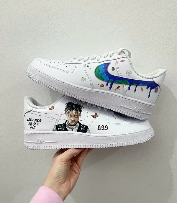 Custom Air Force 1 White With Butterfly And Portrait Graphics