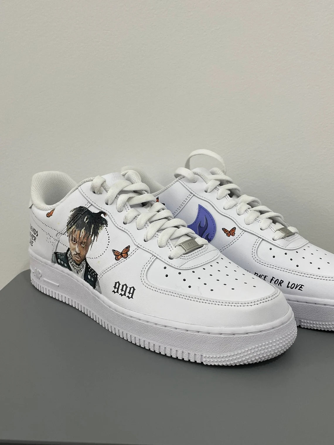 Custom Air Force 1 White With Butterfly And Portrait Graphics