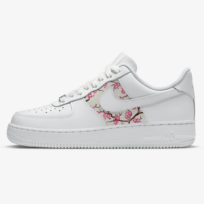 Custom Air Force 1 White With Cherry Blossom Pattern