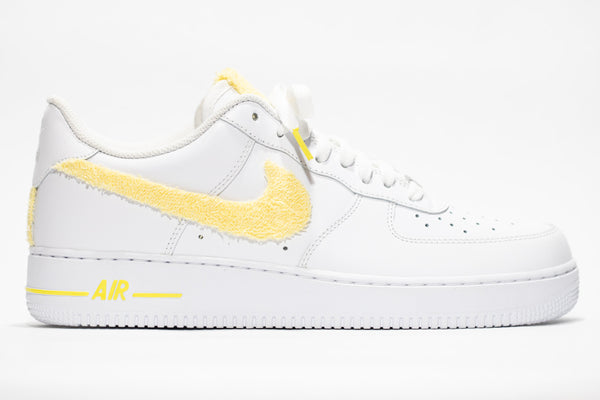 Custom Air Force 1 White Yellow Terrycloth Swoosh