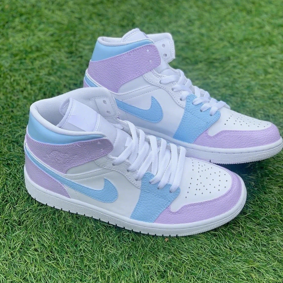 Custom Air Jordan 1 Baby Blue Baby Purple Color Block